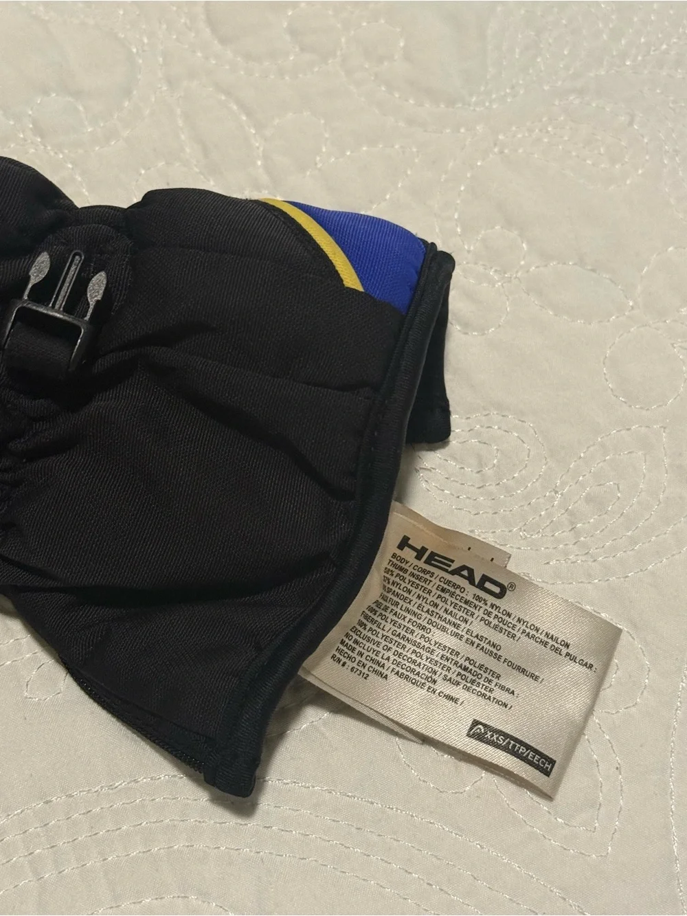 HEAD Kids Black Mittens with Blue & Yellow Accents